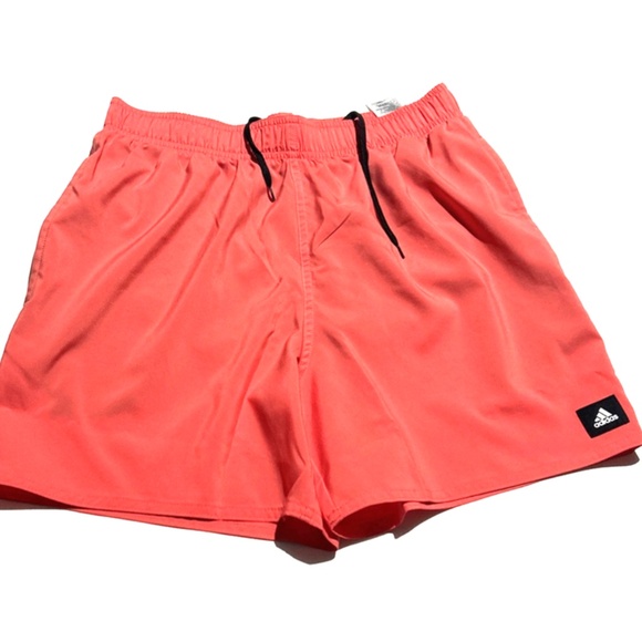 Adidas Men's Swim Trunks Solid CLX Shorts Size Small Active Coral Beach NEW - Picture 1 of 7